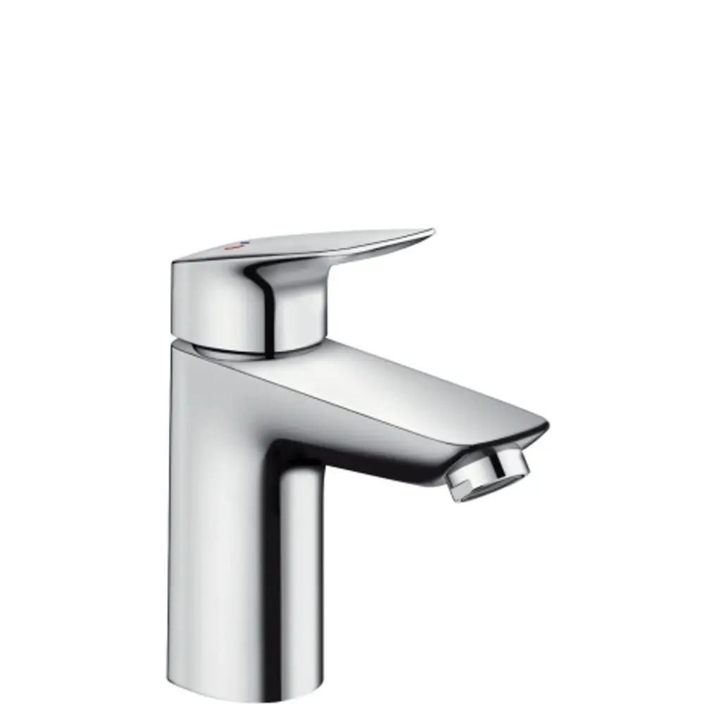 Einhebel-Waschtischmischer in Chrom-Optik von Hansgrohe mit abgerundetem Auslauf und Bedienhebel, geeignet für Badezimmer-Installationen.